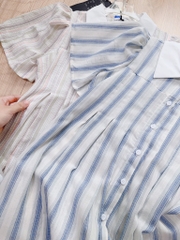 VÁY KẺ LI NGỰC PHỐI CỔ DÁNG XUÔNG NỮ SẴN