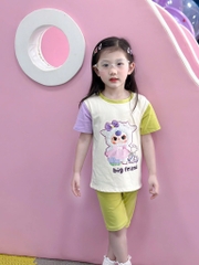 SET 2 BỘ COTTON TÀU HỒNG XANH BB3 BÉ GÁI SẴN( xả 79k )