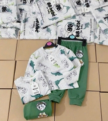 SÉT ÁO CHÓ CỨU HỘ KHỦNG LONG GHI MIX QUẦN XANH LÁ CHO BÉ YÊU