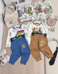 SET 2 BỘ DÀI CÁ SẤU QUẦN DƯƠNG NÂU BÉ TRAI SẴN