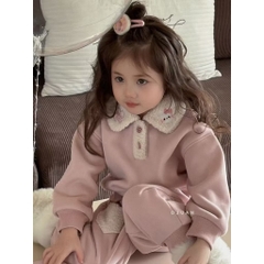 BỘ DÀI NỈ LÔNG HỒNG QUẦN TIM BÉ GÁI