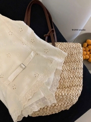 ÁO REN HOA 2 LỚP ĐAI SAU NỮ