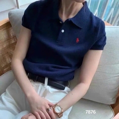 ÁO LEN CỔ POLO THÊU NGỰA MÀU XANH THAN NỮ SẴN