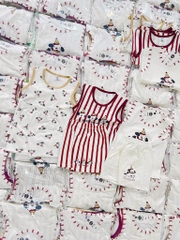 SÉT 3 BỘ COTTON BA LỖ COVER HEYHONEY CÚN BEST FRIEND TONE KẺ ĐỎ CHO BÉ NEW BÉ TRAI