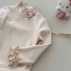 SET 2 ÁO MÈO GIỮ NHIỆT DÀI TAY CỔ BÈO HỒNG BE BÉ GÁI