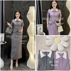 SET ÁO CỔ HAI LÁ THỜI TRANG MIX CV LI KIỂU NỮ(sale 99k)