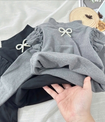 SET 2 ÁO ĐÍNH NƠ CÁNH TIÊN DÀI TAY BÉ GÁI SẴN