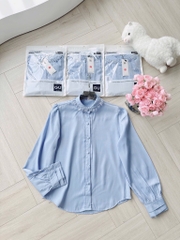 ÁO SƠ MI GU XANH DƯƠNG CỔ REN NỮ