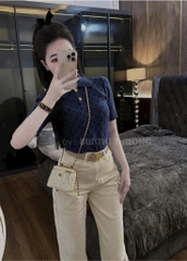 QUẦN JEAN NỮ BAGGY THÊU LV