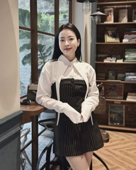 SET VÁY CÚP MIX ÁO SƠ MI CỔ CÁCH ĐIỆU NỮ SẴN
