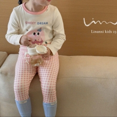 SET 2 BỘ DÀI NỈ LÔNG HỒNG BÉ GÁI