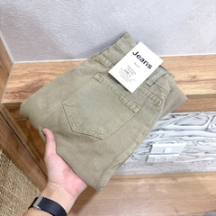 QUẦN JEAN NỮ SUÔNG NÂU GÂN NỔI