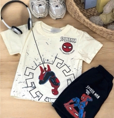 SET NHỆN SPIDERMAN ÁO BE QUẦN ĐEN BÉ TRAI SẴN