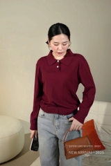 ÁO LEN DÀI TAY CỔ POLO 2 CÚC NỮ