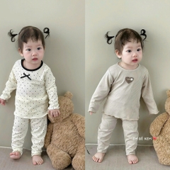 SET 2 BỘ DÀI XÁM KEM - NÂU BE BÉ GÁI