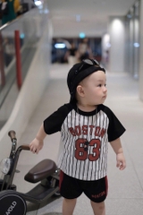 SET BỘ COTTON ĐEN PHỐI SỌC BOSTON 83 CHO BÉ TRAI