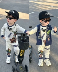 BỘ DÀI COTTON ÁO KHOÁC CHÂN CUA SIÊU NHÂN BÉ TRAI