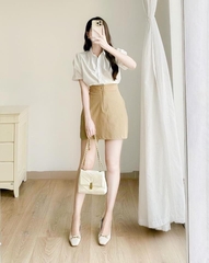 ÁO SƠ MI GU LI XẾP CỔ SEN( XẢ 60k)