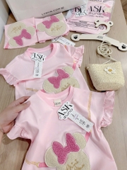 SÉT BỘ MINNIE THÊU ĐÁP LÔNG NỔI BÉ GÁI