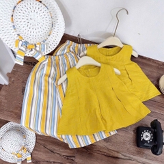 SET 3 CHI TIẾT BỘ SÁT NÁCH VÀNG BÉ GÁI KÈM MŨ SẴN(XẢ 59k)
