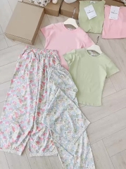 BỘ QUẦN PHỐI REN MIX ÁO DÍP NỮ