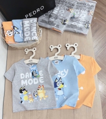 SET 3 ÁO CỘC BLUEY DƯƠNG XÁM CAM BÉ TRAI (XẢ 69k)
