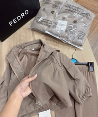 SET ÁO GIÓ NÂU KÈM QUẦN LEGGING BÉ GÁI
