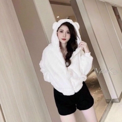 ÁO KHOÁC NỮ LÔNG TAI GẤU SIÊU ẤM THU ĐÔNG SẴN