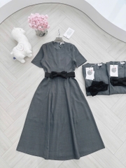VÁY XOÈ LI DỌC CÓ NƠ MÀU XÁM NỮ (SALE 149k)
