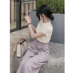SET QUẦN SUÔNG TÍM 2LI MIX ÁO DÍP THÊU NỮ
