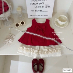SET ÁO SÁT NÁCH ĐỎ QUẦN SUÔNG BÈO BÉ GÁI
