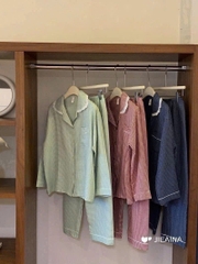 SET BỘ PIJAMA KẺ 3 MÀU NỮ