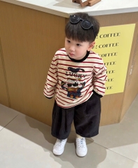 SET BỘ DÀI LUCKY KẺ TONE NÂU BÉ TRAI