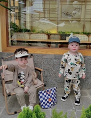 SET 2 BỘ DÀI HH MICKEY TONE XÁM BÉ TRAI