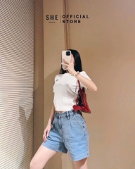 QUẦN SHORT JEAN NỮ XANH THÊU NGỰA SẴN (SALE 109k)