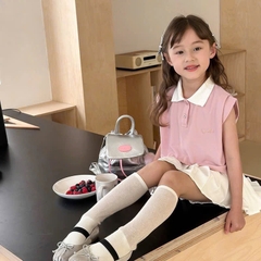 VÁY HỒNG PHỐI CHÂN VÁY ĐUÔI CÁ XẾP LI BÉ GÁI SẴN (SALE 60k)