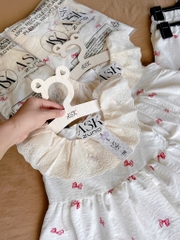 SET BỘ HOMEWEAR BÈO ĐÍNH NƠ BÉ GÁI SẴN