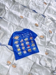 SET 2 ÁO PHÔNG COTTON TRẮNG XANH BÉ TRAI SẴN
