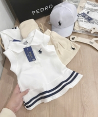 SET POLO THÊU NGỰA KÈM MŨ BÉ GÁI( xả 59k)