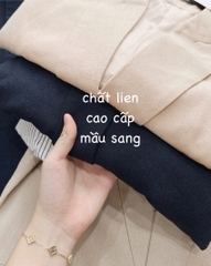ÁO BLAZER LI-EN ÉP MÙNG PHỐI TAY KẺ 2 LỚP NỮ THU ĐÔNG SẴN