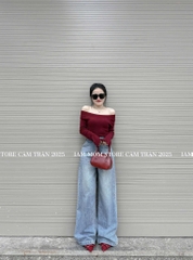 QUẦN JEAN NỮ SUÔNG TÚI VUÔNG MÀU XANH SẴN (xả 89k)