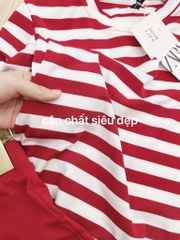 SET ÁO KẺ ĐỎ PHỐI QUẦN BÈO GẤU Sẵn( XẢ 79k)