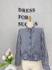 ÁO SƠ MI KẺ CARO ZRA THÊU HOA VINTAGE NỮ (XẢ 109k)