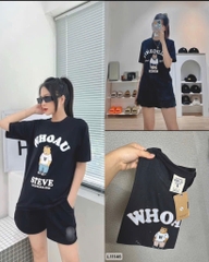 ÁO PHÔNG NỮ CỘC WHOAU ĐEN SẴN (SALE 55k)