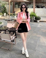ÁO SƠ MI HỒNG NỮ