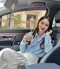 ÁO SƠ MI Z.R KẺ XANH DÀI TAY NỮ