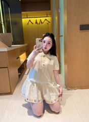 SET BỘ ÁO THÊU HOA PHỐI REN CV NỮ