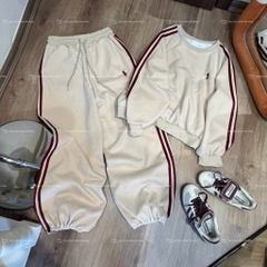 SET NỈ HAI DA KẺ ĐỎ THÊU NGỰA NỮ THU ĐÔNG