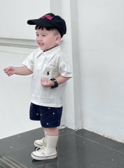 SET CỘC ÁO CỔ TRỤ QUẦN KAKI BÉ TRAI 2 MÀU