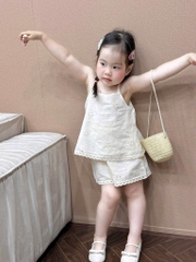 SET BỘ 2 DÂY THÊU HOA BÉ GÁI SẴN